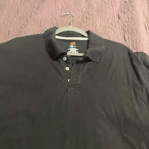 Hanes Black Polo Shirt Short Sleeve XL